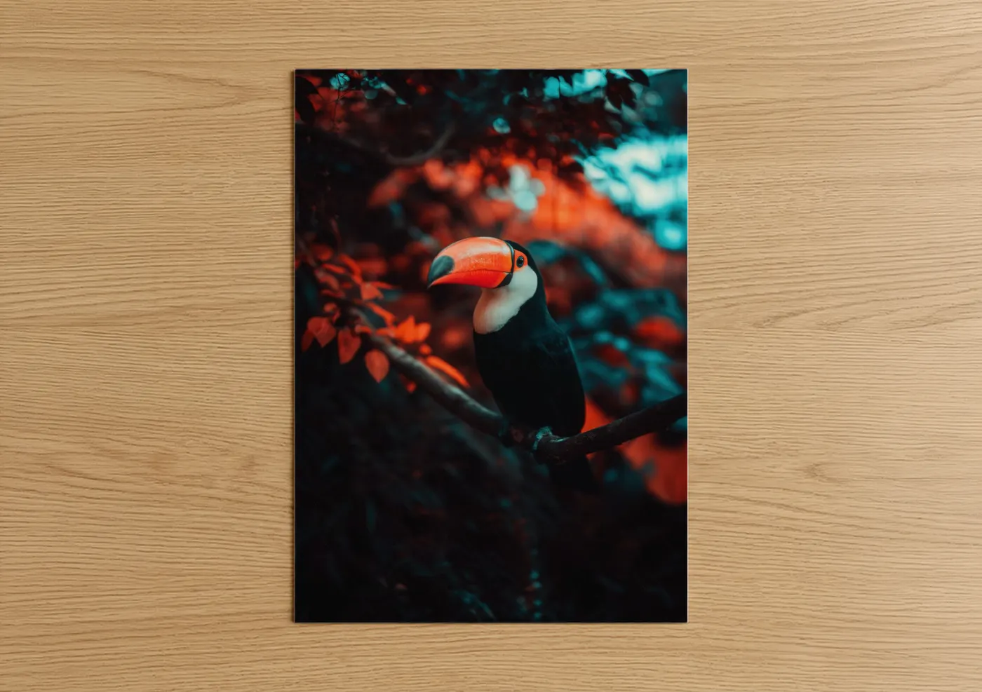 Vibrant Toucan Portrait With Tropical Foliage Wall Art