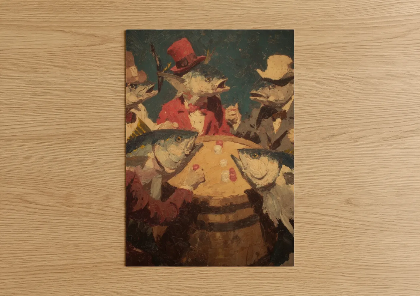 Whimsical Tuna Fish Vintage Illustration Wall Art