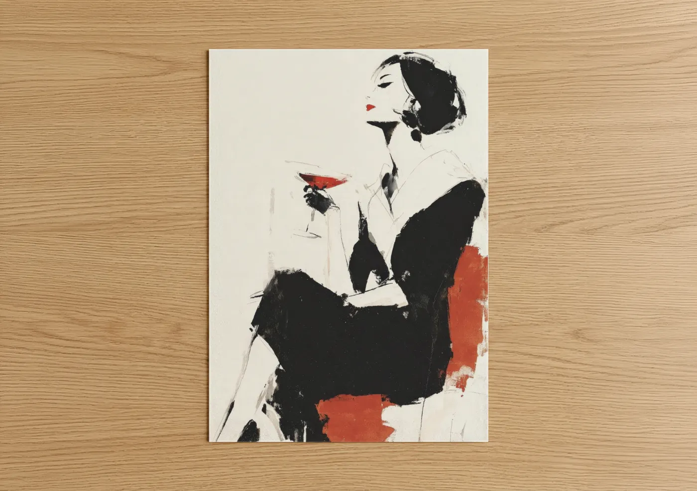 Elegant Woman Cocktail Fashion Wall Art
