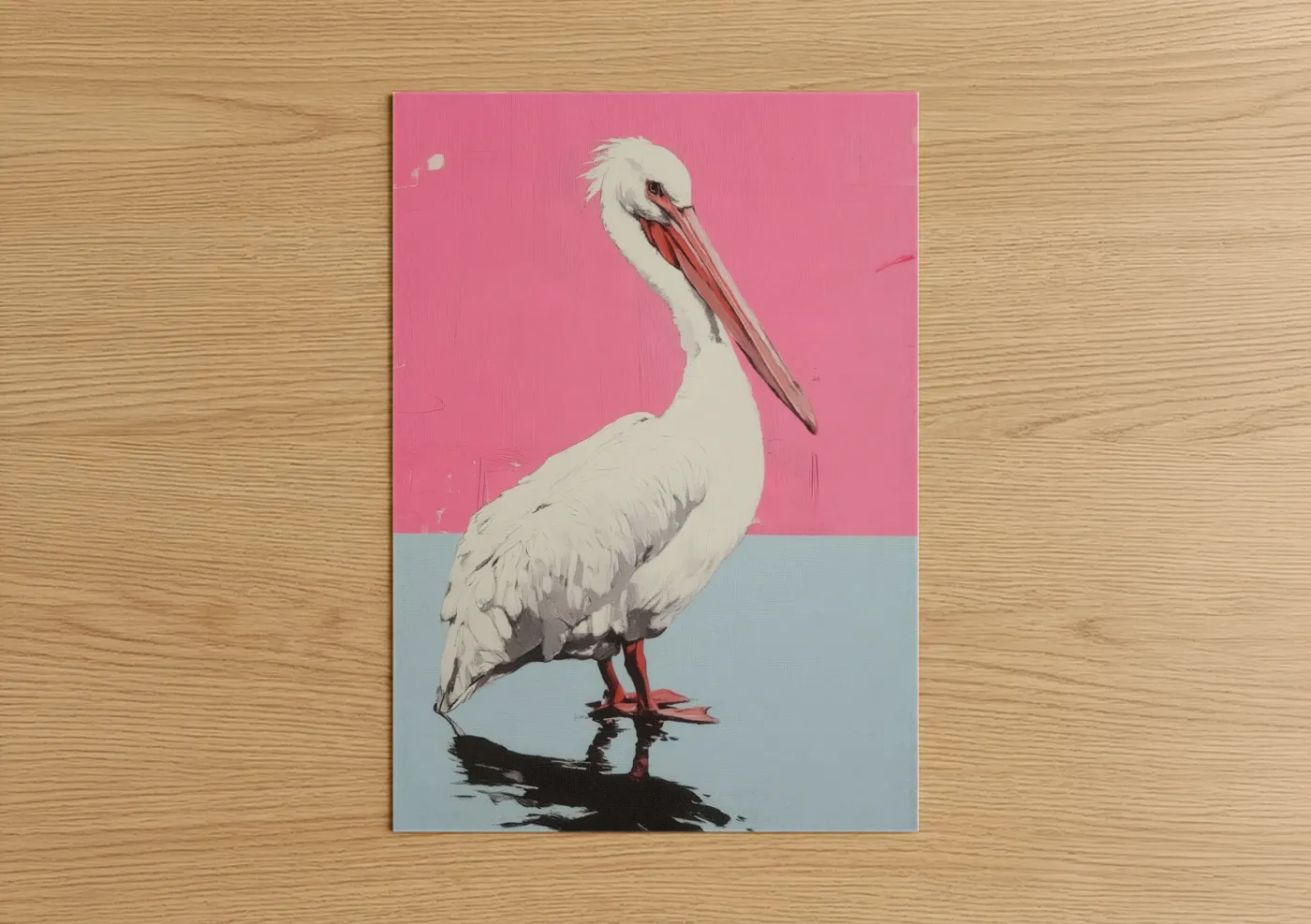 Pink Pelican Modern Wildlife Wall Art