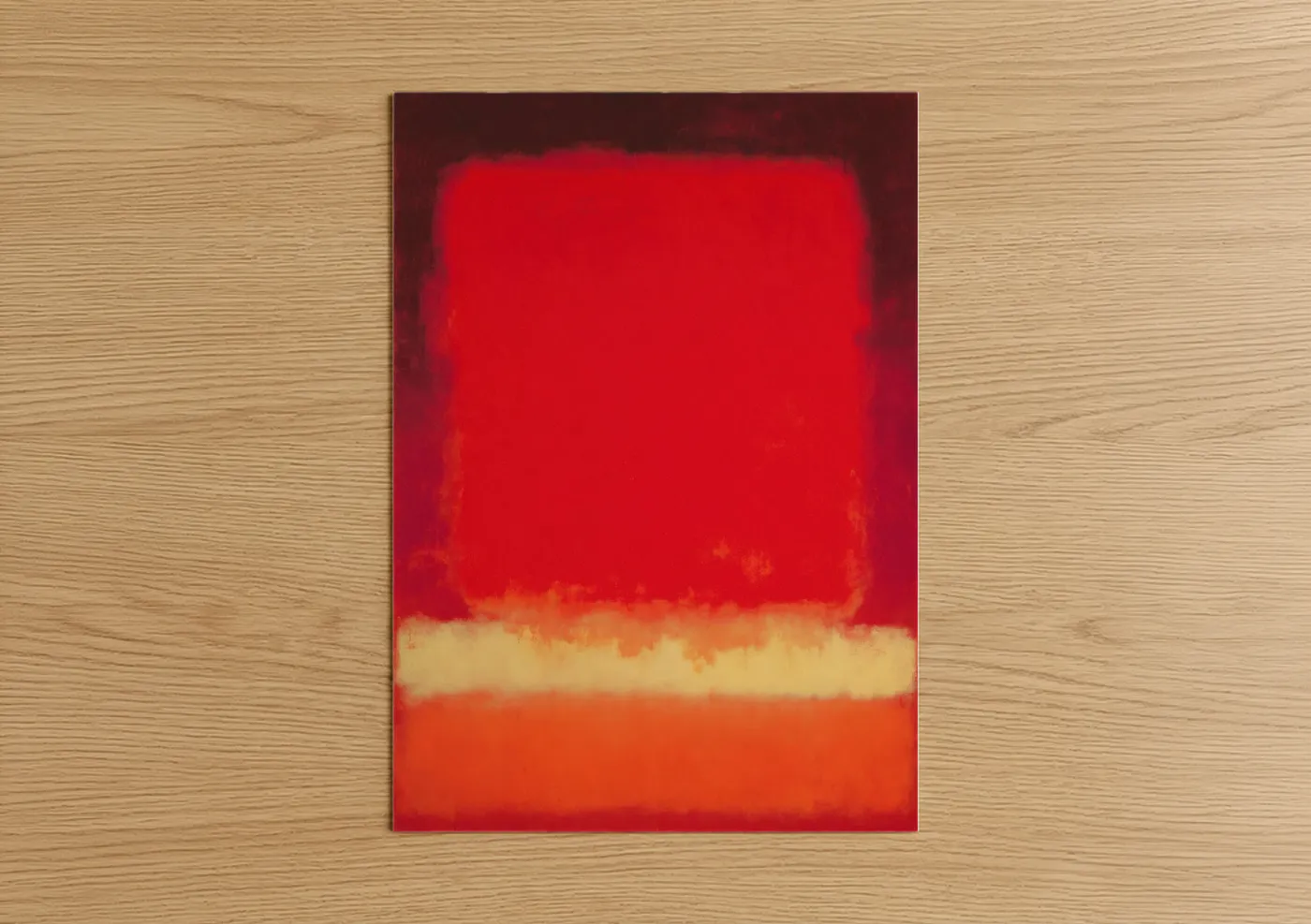 Crimson Horizon Abstract Expressionism Wall Art