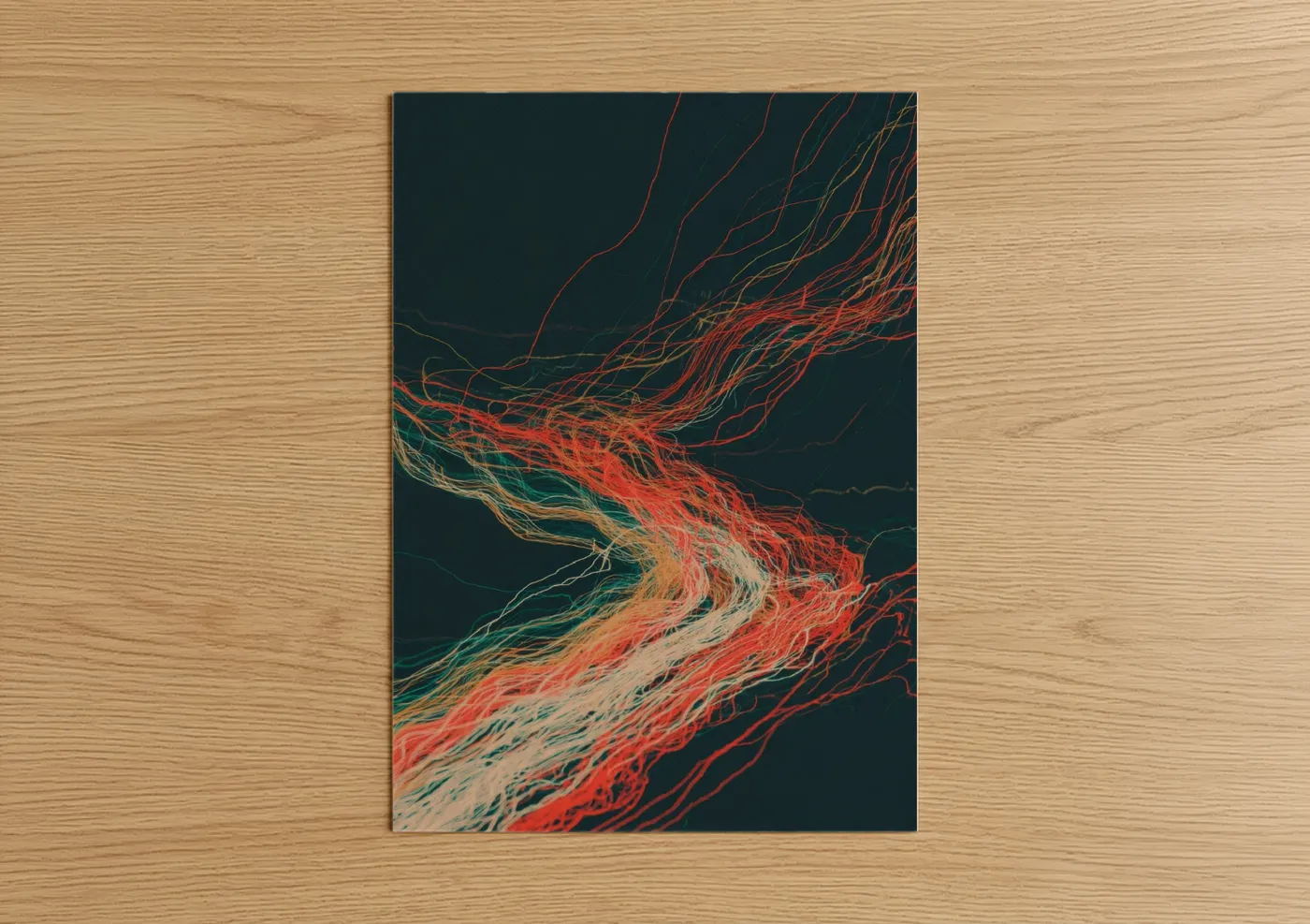 Crimson Lightning Fury Abstract Wall Art