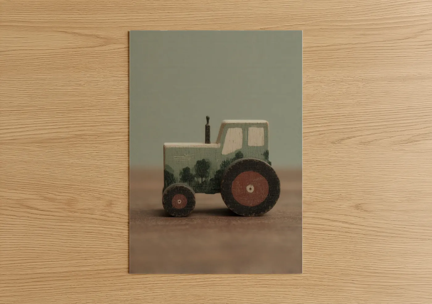 Vintage Farm Tractor Woodcarving Wall Art