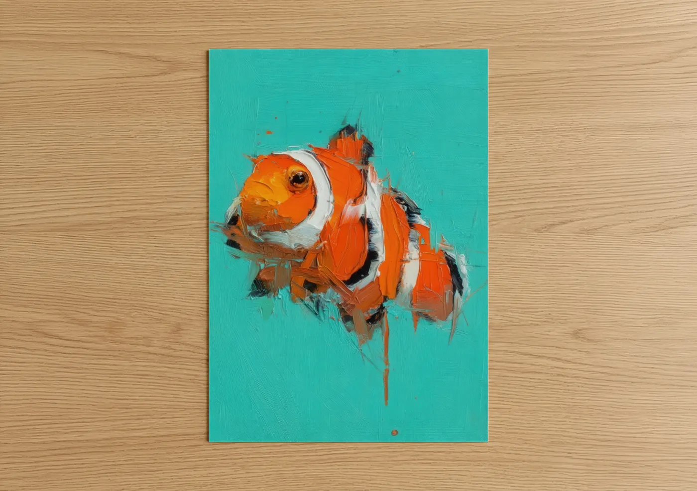Vibrant Clownfish Orange White Turquoise Wall Art