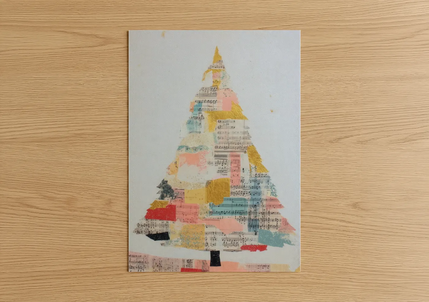 Festive Music Christmas Tree Watercolor Wall Art