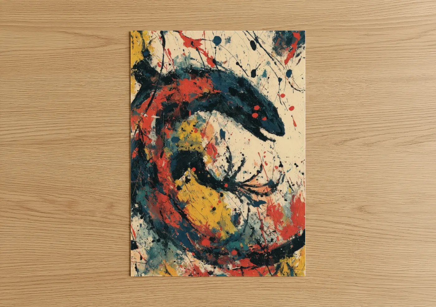 Abstract Dynamic Lizard Expressionist Wall Art