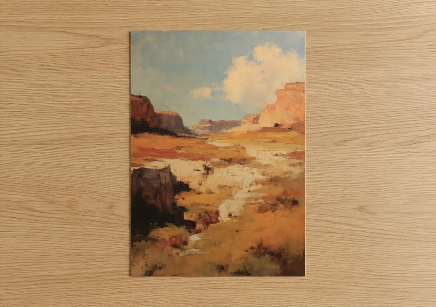 Desert Canyon Landscape Painting Wall Art