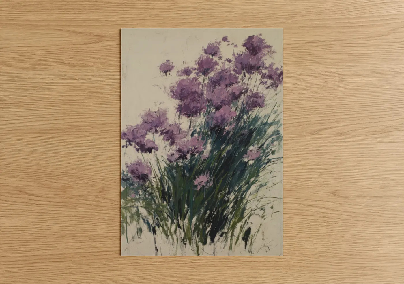 Purple Herb Garden Watercolor Wall Art