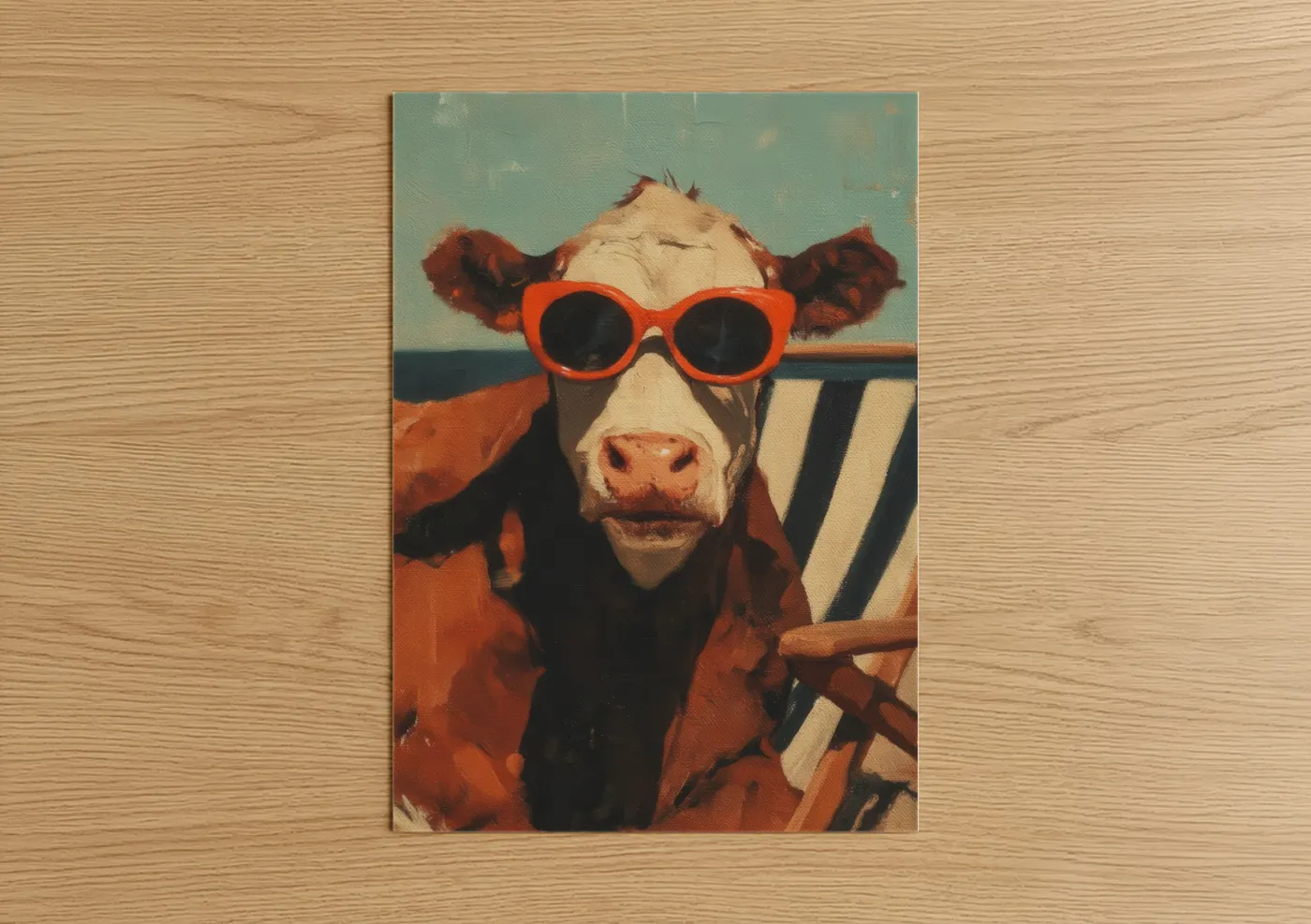 Cool Angus Cow Sunglasses Beach Wall Art