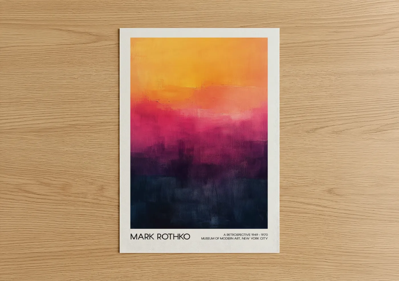 Crimson Gradient Abstract Art Print Wall Art