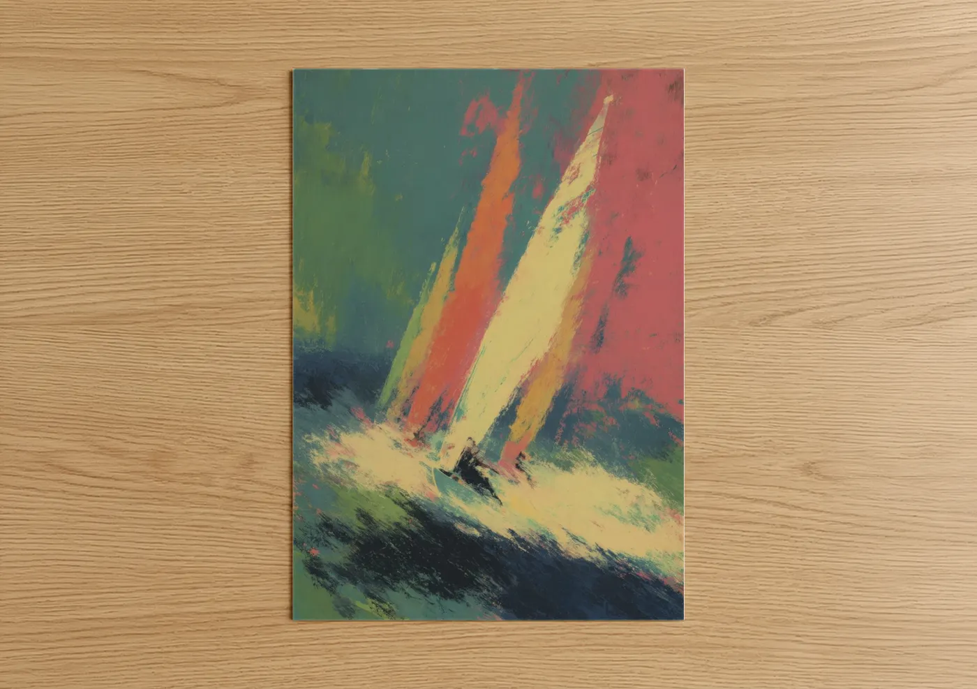 Vibrant Windsurfer Abstract Art Print Wall Art