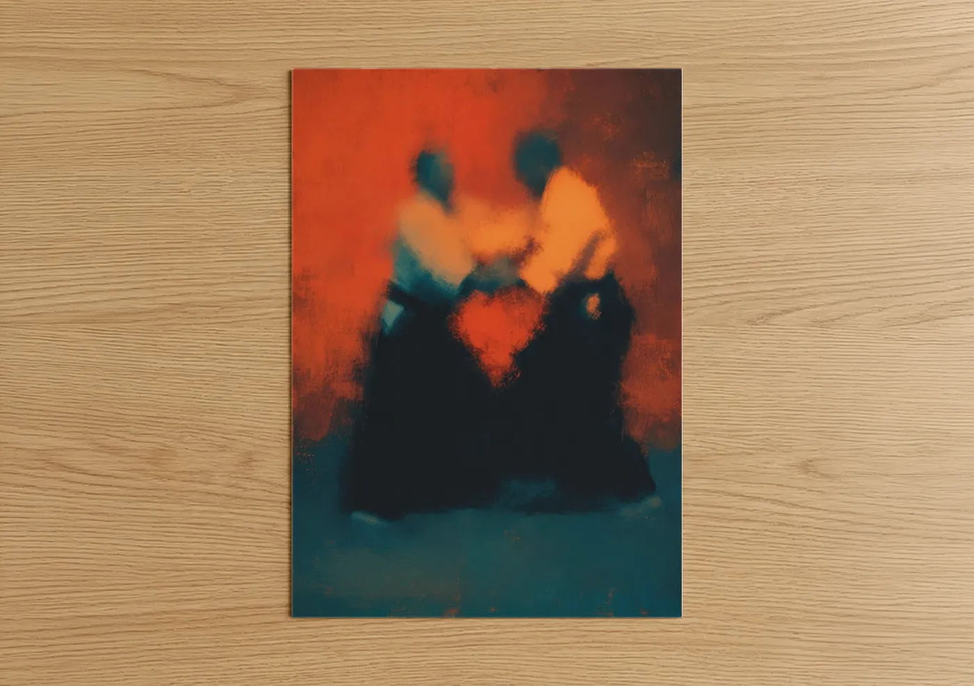 Fiery Judo Match Abstract Wall Art