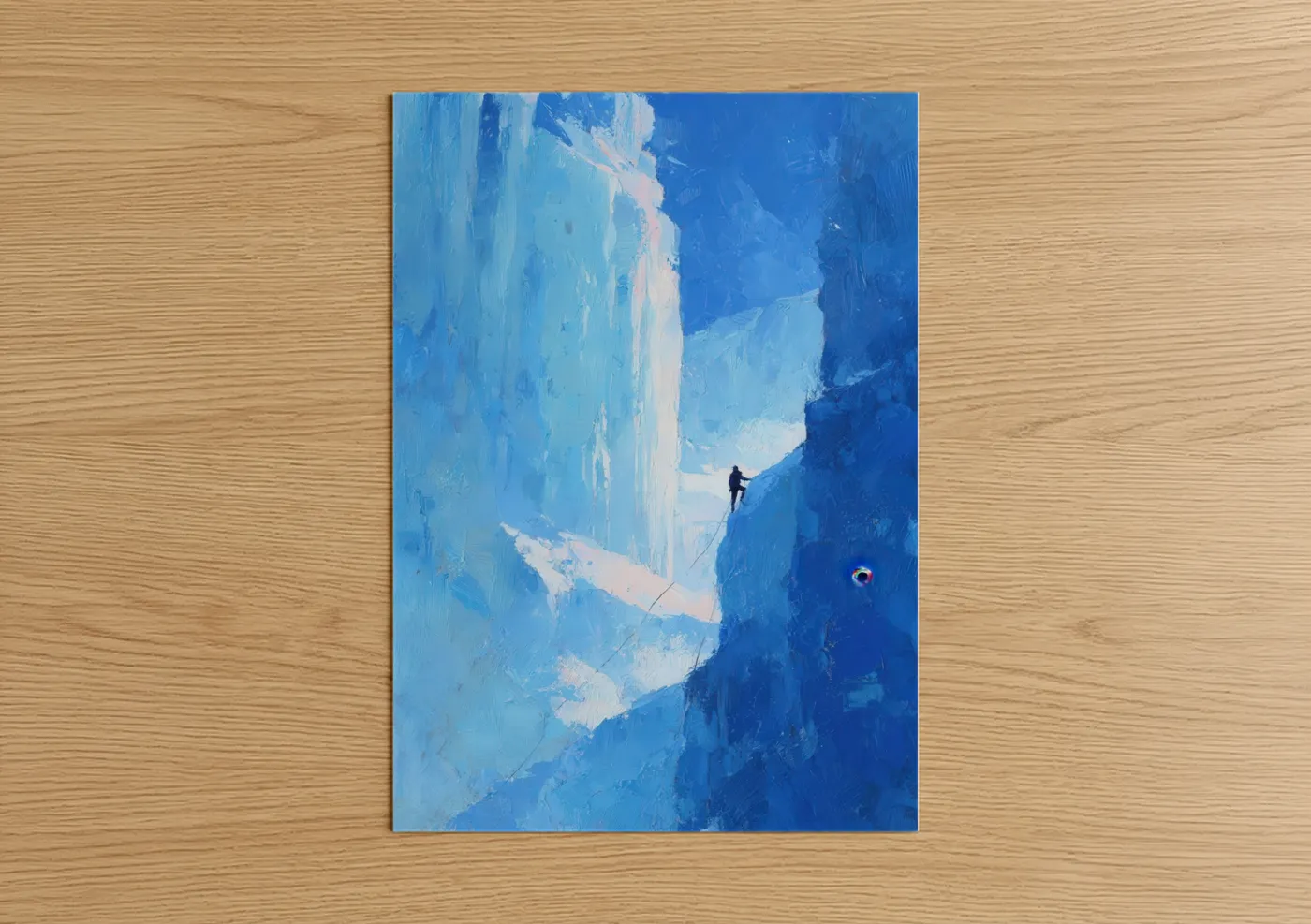 Ice Climber Adventure Blue Mountain Wall Art