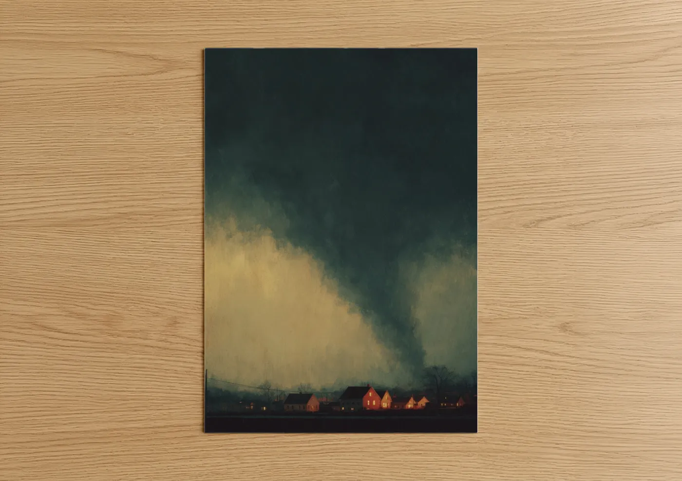Ominous Tornado Over Rural Landscape Wall Art