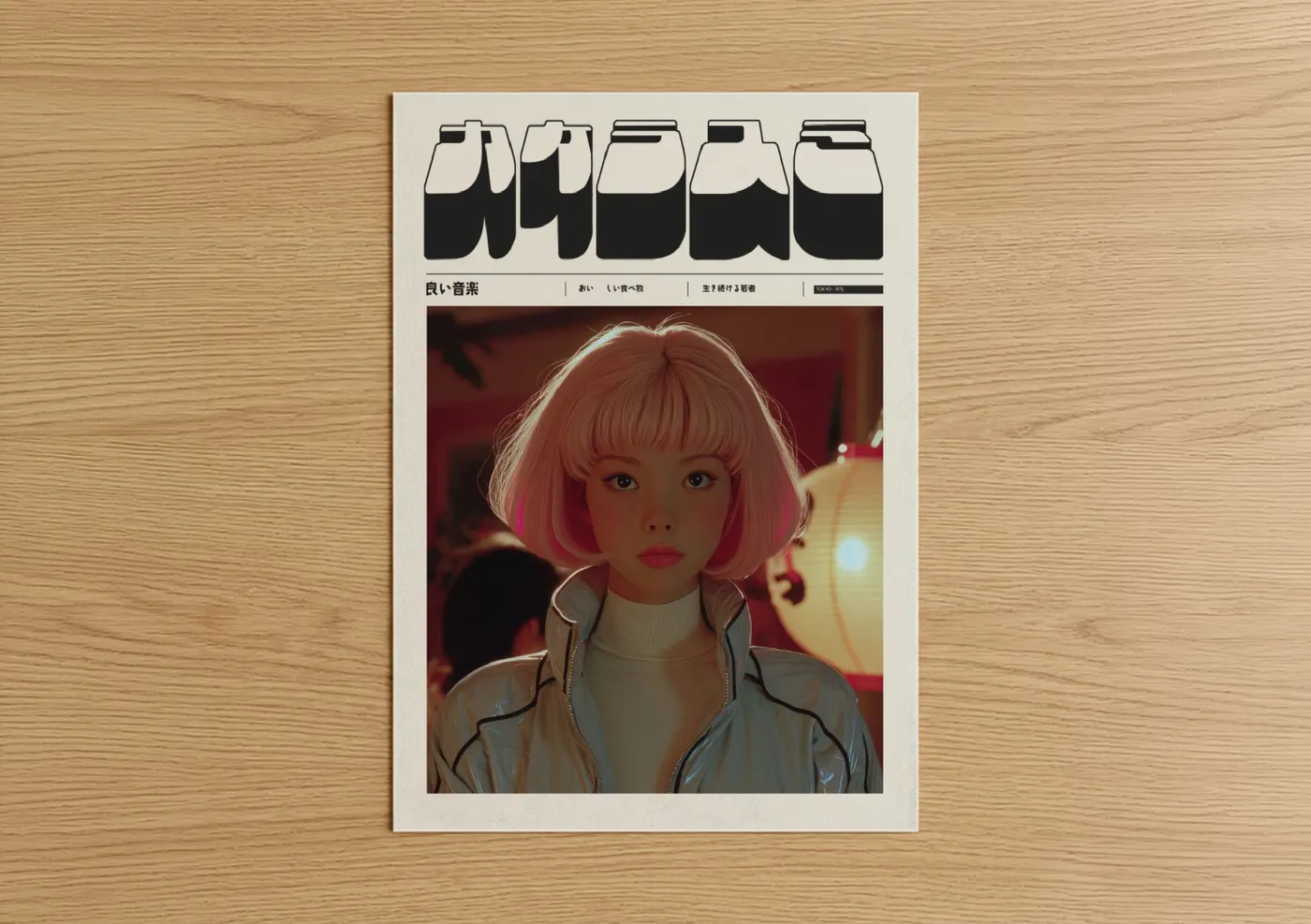 Neon Protagonist Anime Girl Y2K Wall Art