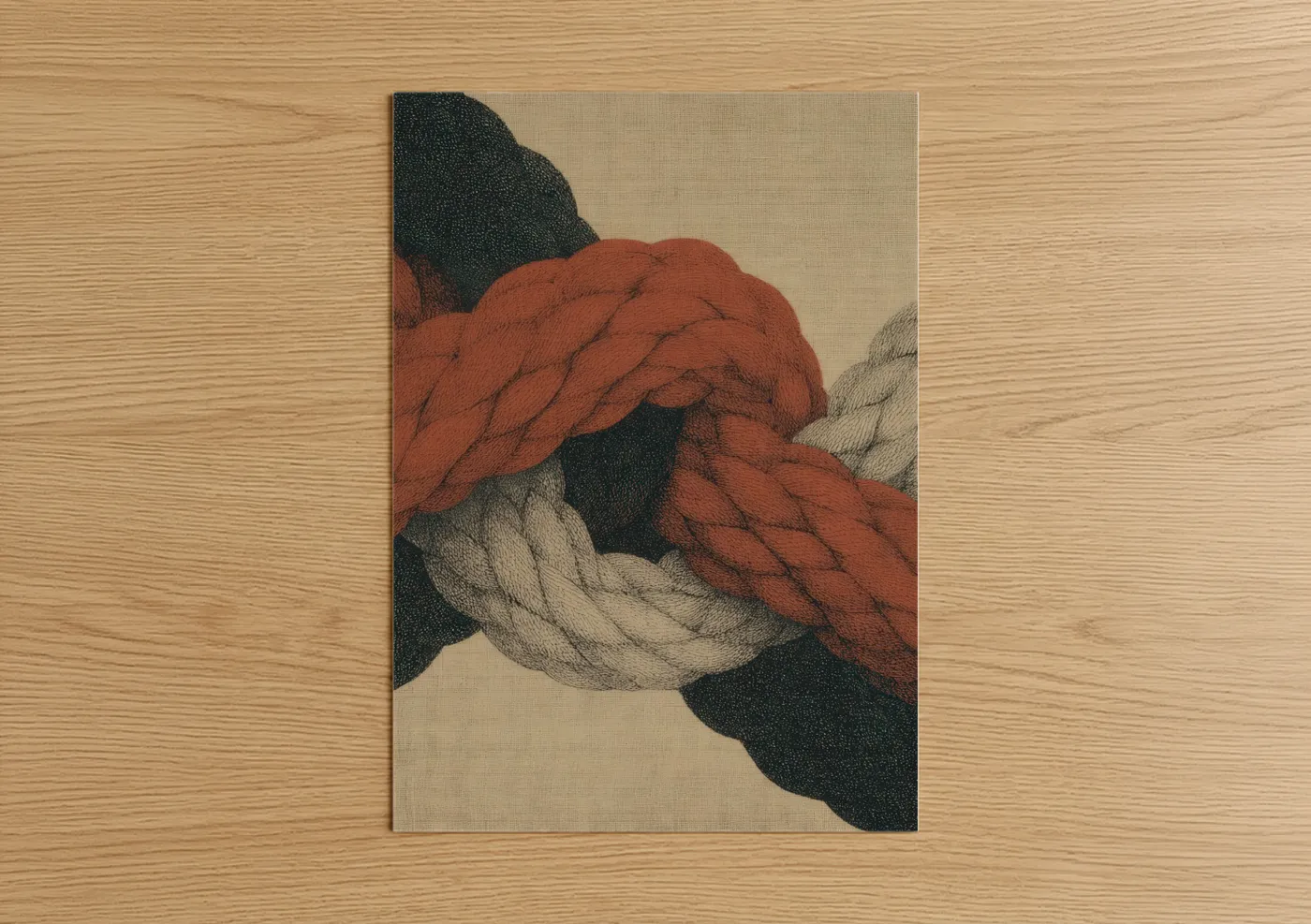 Nautical Rope Knots Detailed Drawing Wall Art