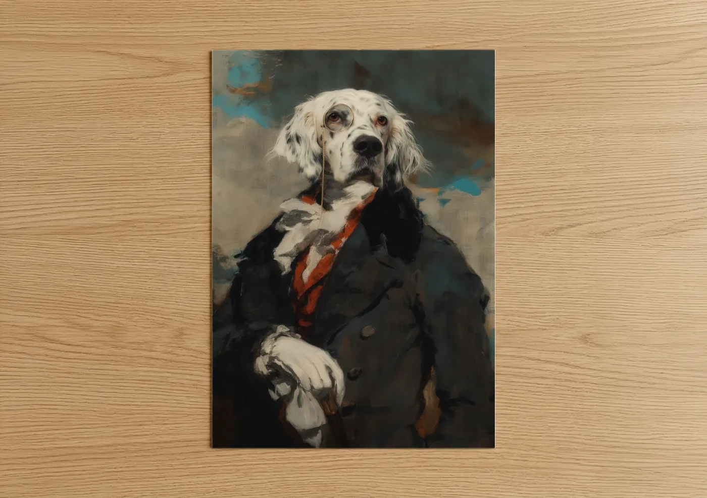 Dapper Setter Portrait Oil Painting Wall Art
