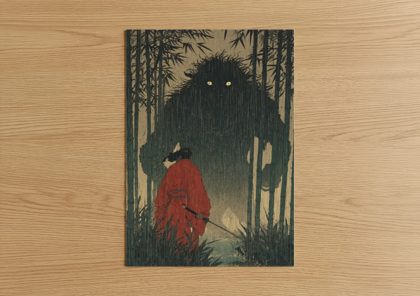 Dark Forest Creature Encounter Wall Art