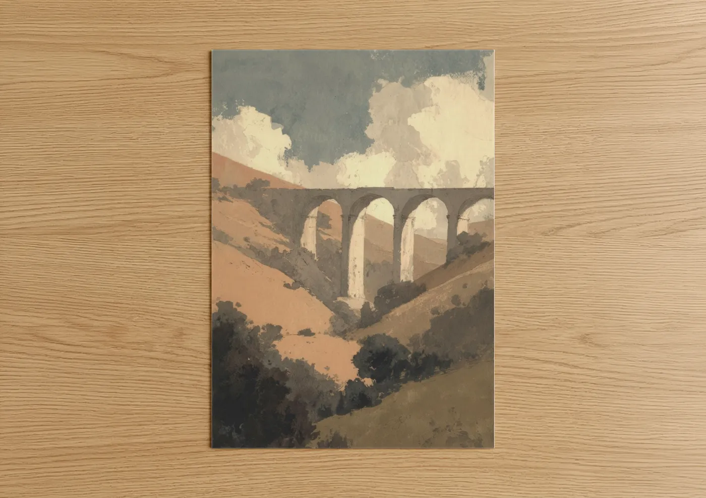 Stone Arched Viaduct Landscape Wall Art