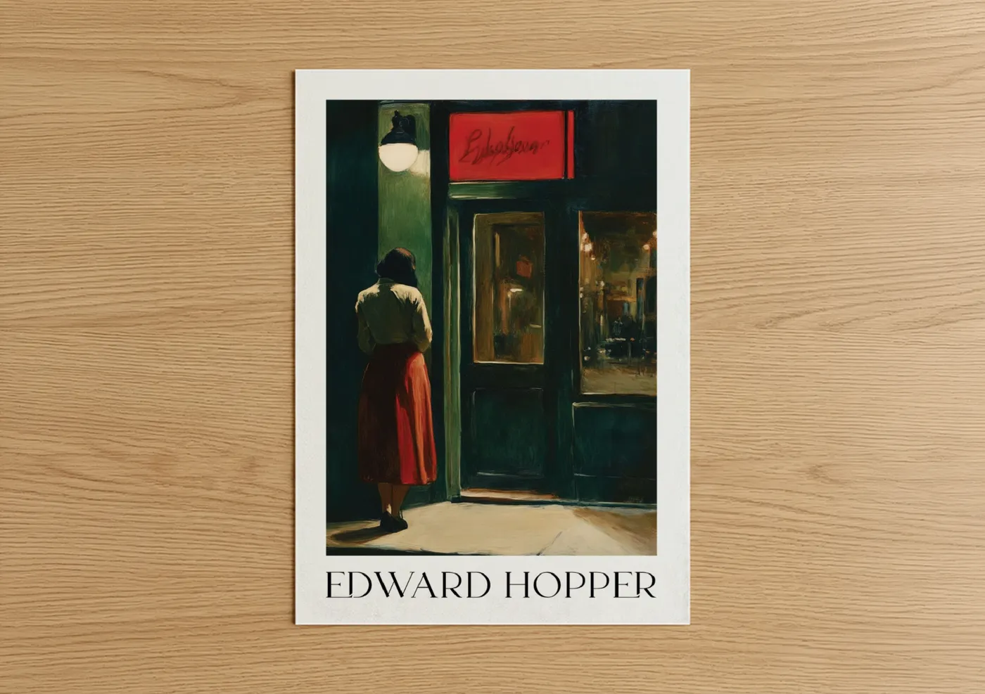 Edward Hopper urban store window Wall Art