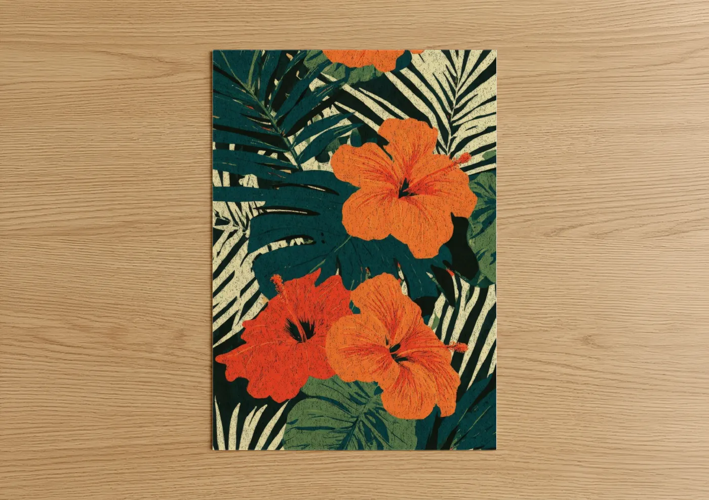 Tropical Hibiscus Summer Floral Wall Art
