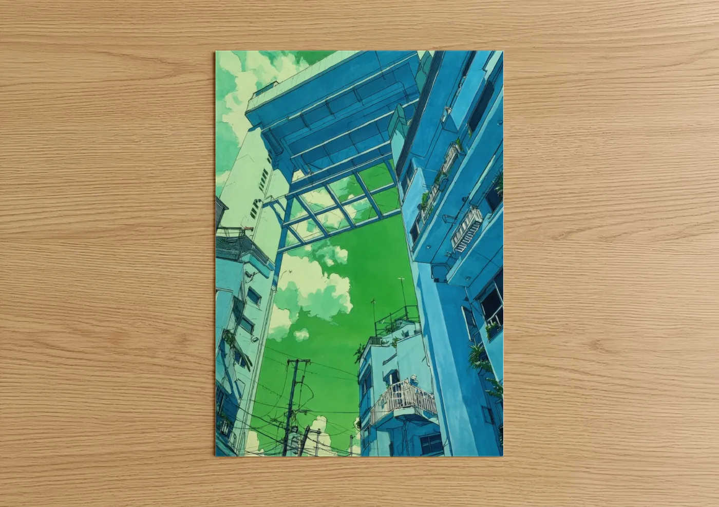 Urban Architecture Geometric Perspective Wall Art