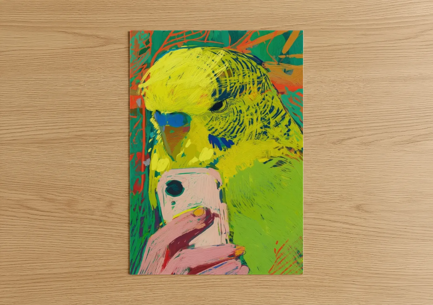 Vibrant Yellow Budgerigar Pop Wall Art