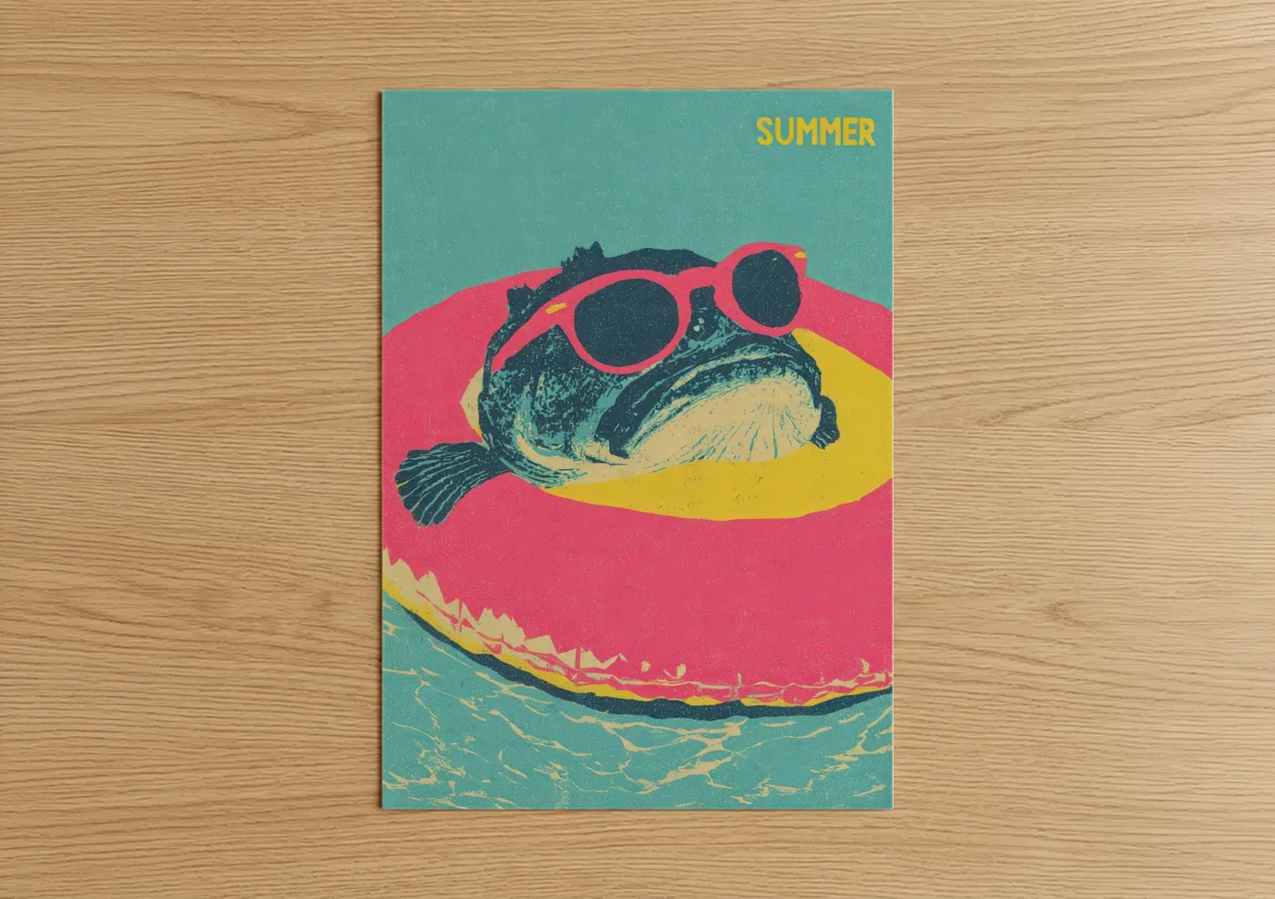 Cool Bass Summer Pop Art Illustration Wall Art