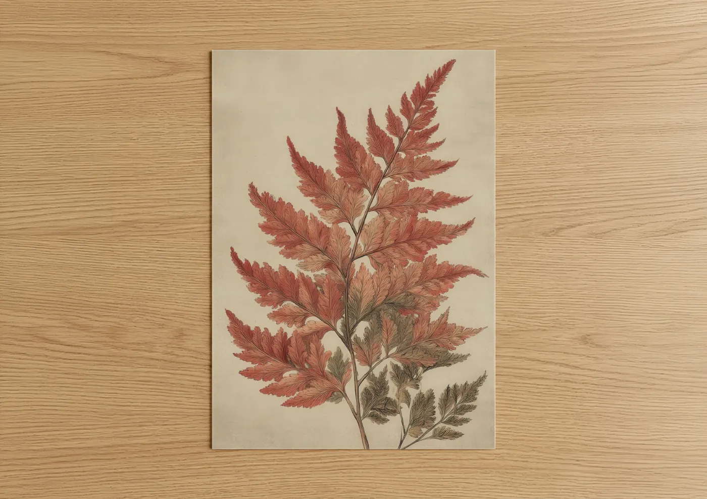 Autumn Fern Branch Botanical Art Wall Art