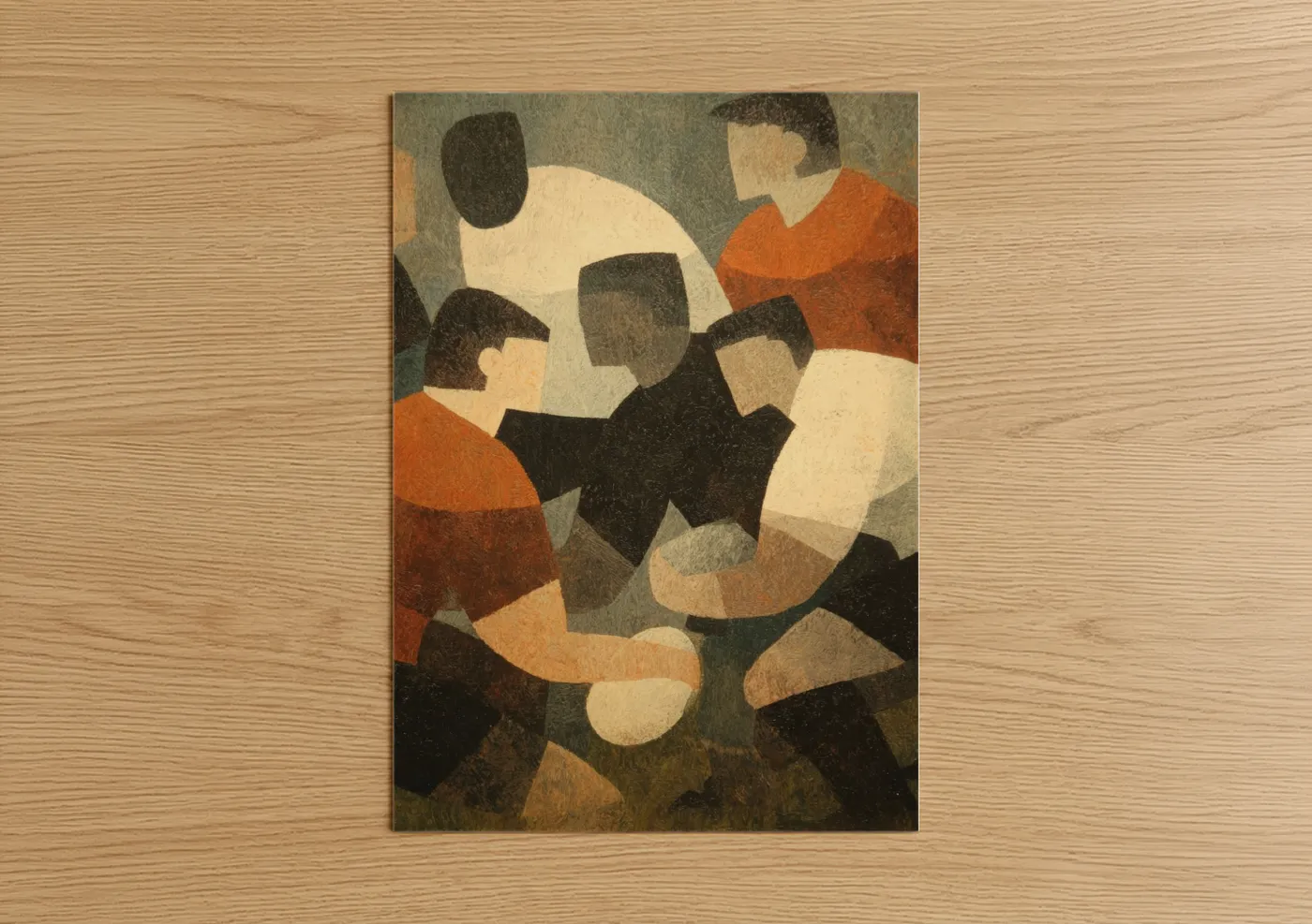 Abstract Rugby Scrum Modern Wall Art
