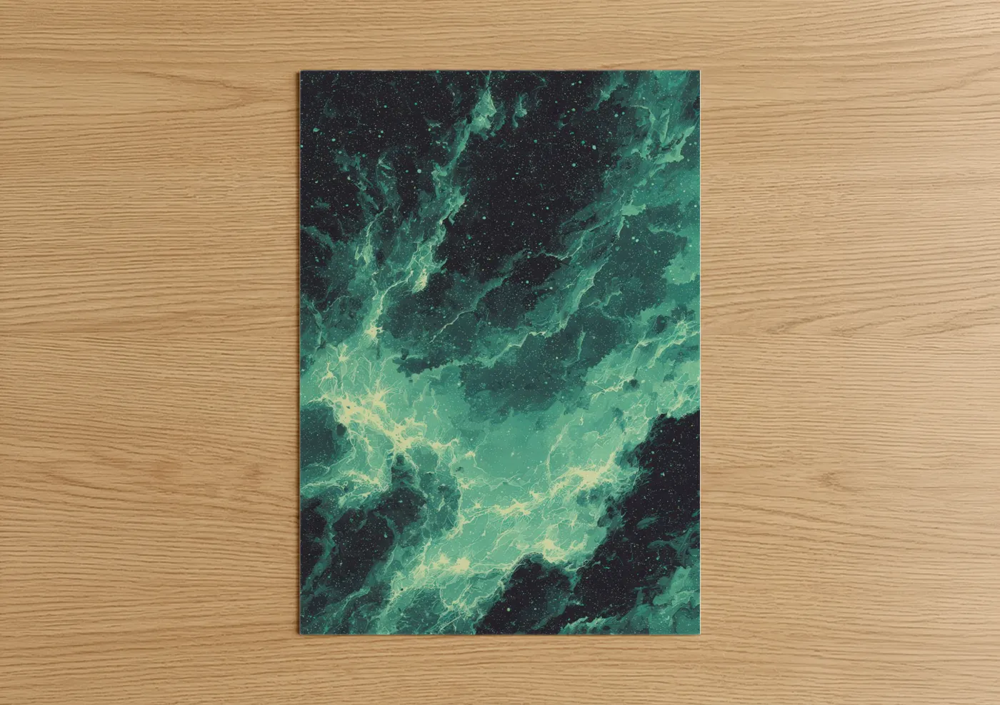 Emerald Nebula Gas Cloud Space Wall Art