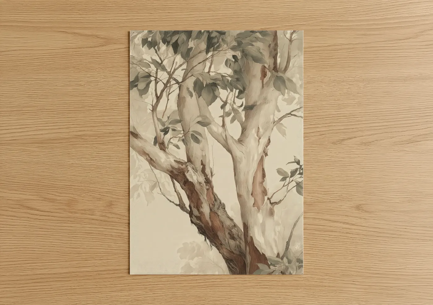 Graceful Eucalyptus Tree Botanical Wall Art