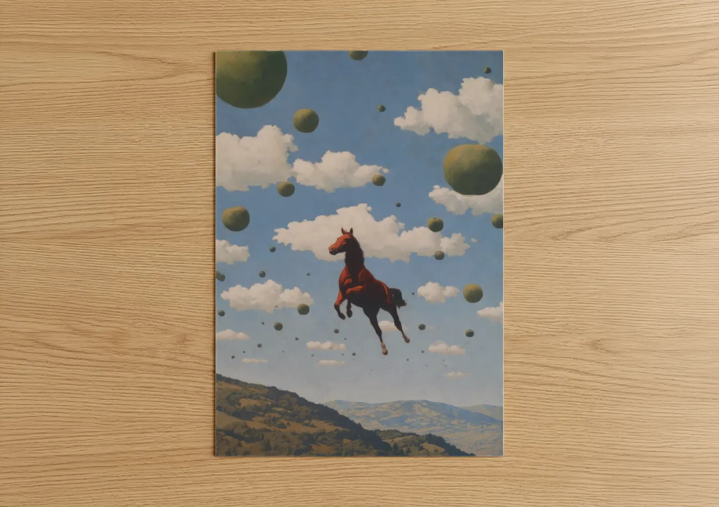 Red Horse Surreal Sky Art Print Wall Art