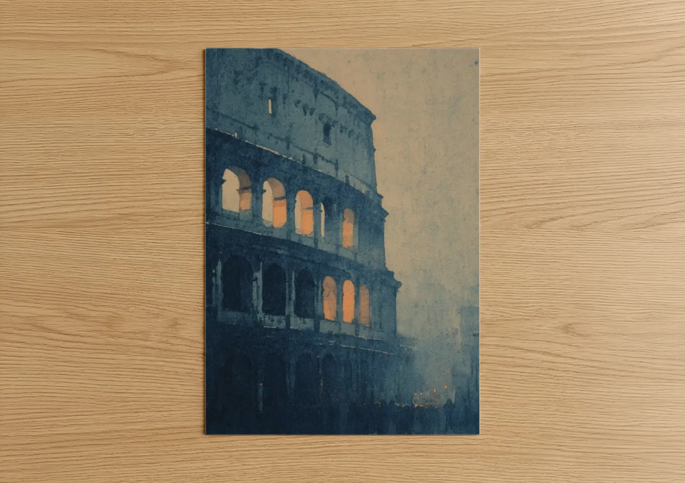 Ancient Colosseum Twilight Architecture Wall Art