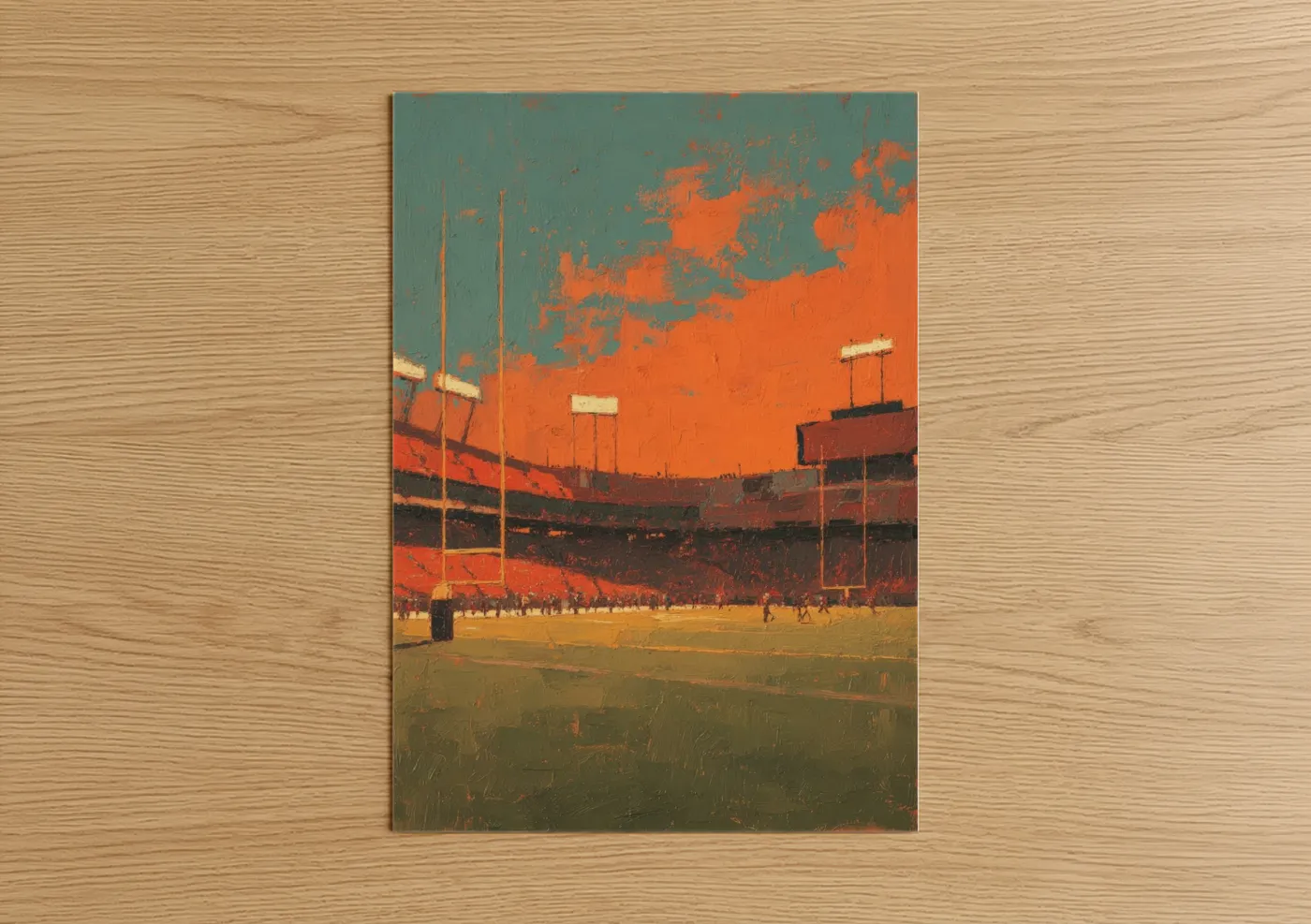 Sunset Stadium Illustration Wall Art