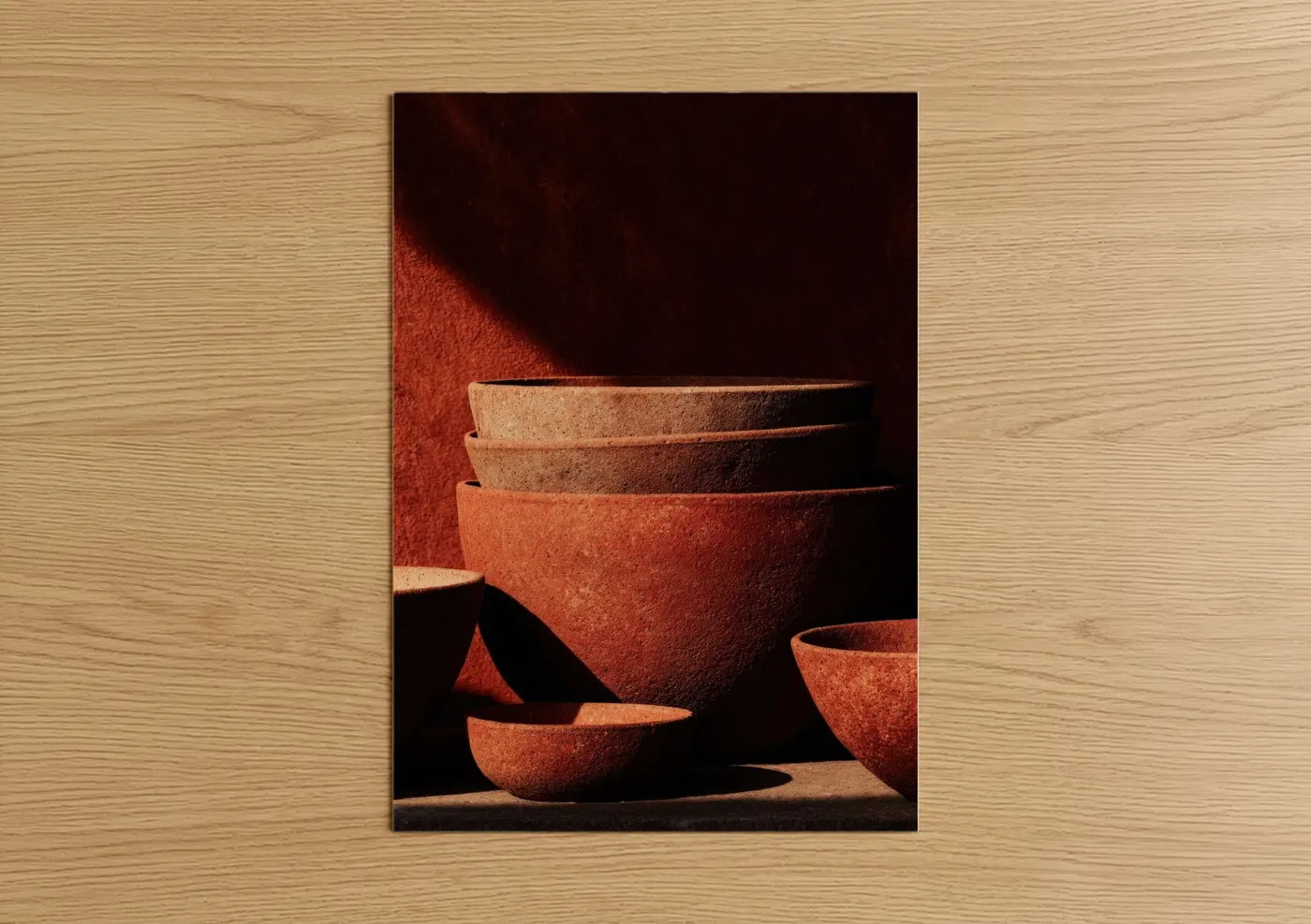 Rustic Terracotta Kitchen Bowls Wall Art