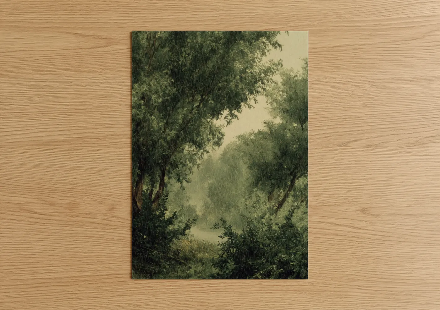Misty Willow Forest Atmospheric Nature Wall Art