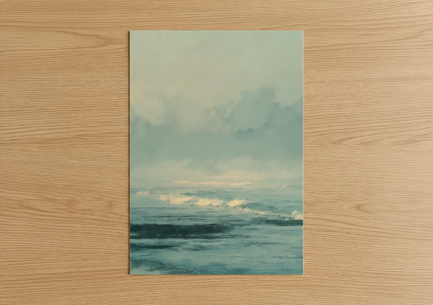 Misty Ocean Waves Coastal Scene Wall Art