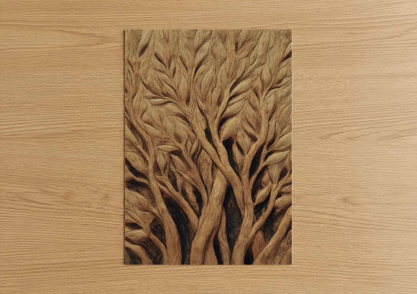 Golden Woodcarving Art Texture Detail Wall Art