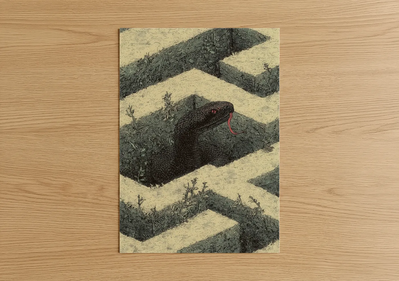 Desert Rattlesnake Illustration Wall Art