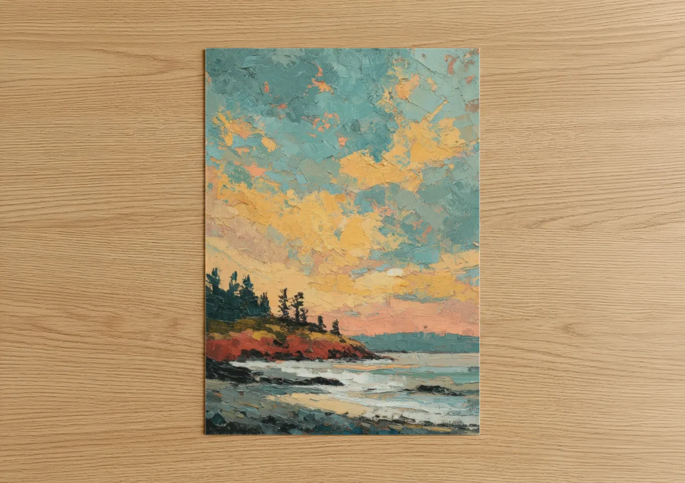 Coastal Morning Sky Landscape Oil Painting Wall Art
