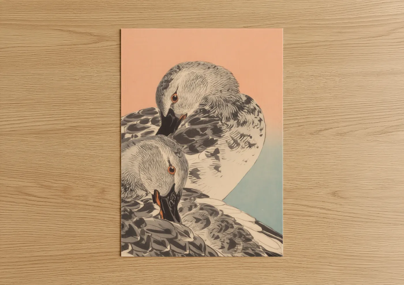Serene Duck Pair Minimalist Wall Art