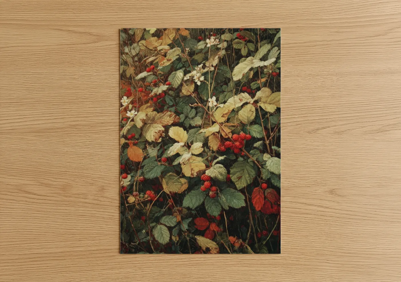Autumn Raspberry Harvest Botanical Wall Art