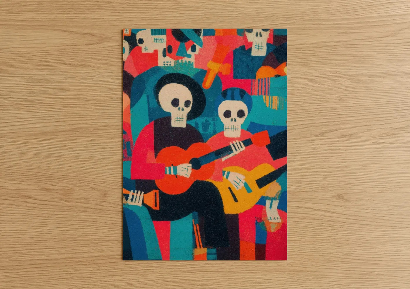 Musical Skeletons Dia de los Muertos Wall Art
