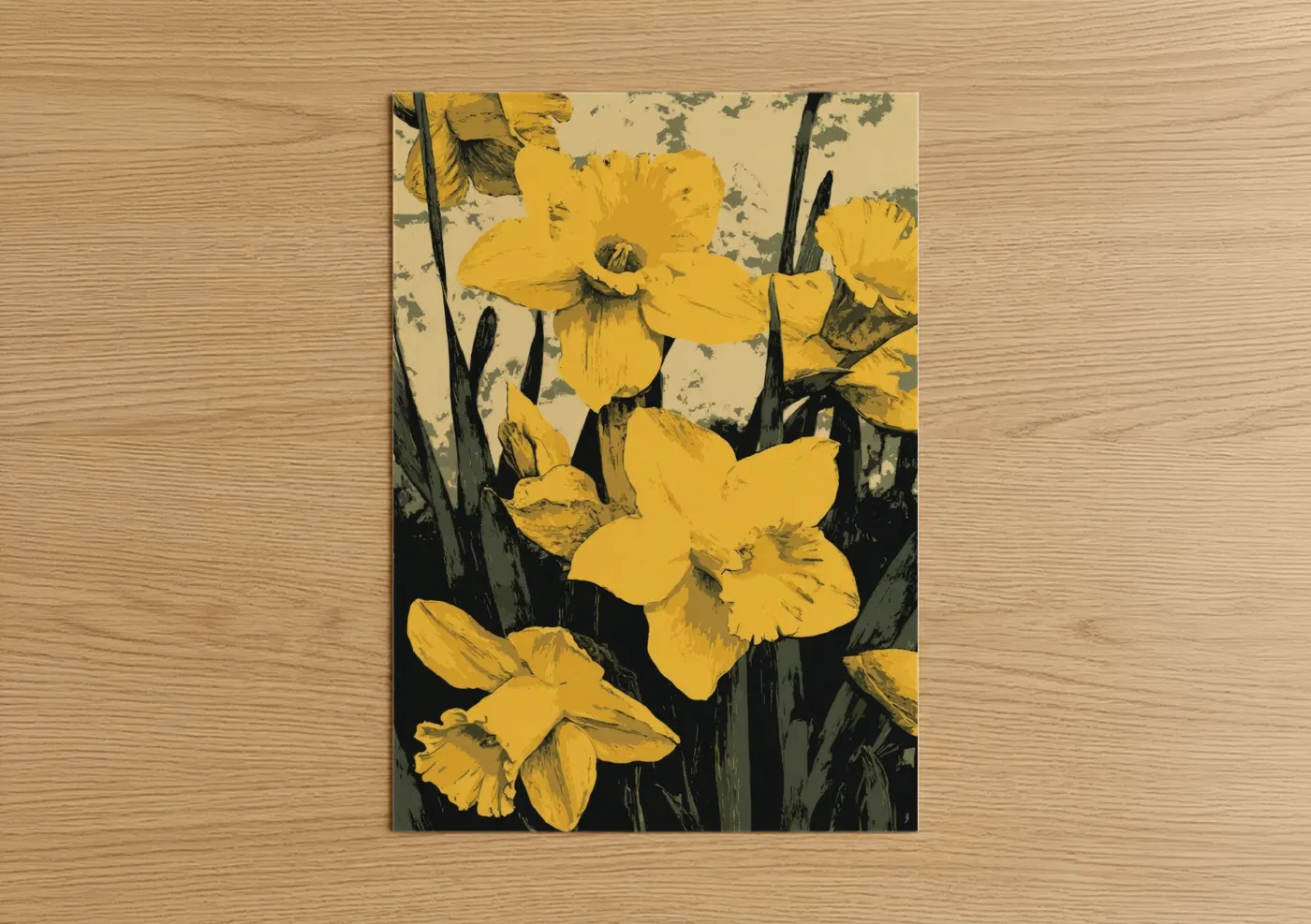 Golden Daffodils Vintage Botanical Wall Art