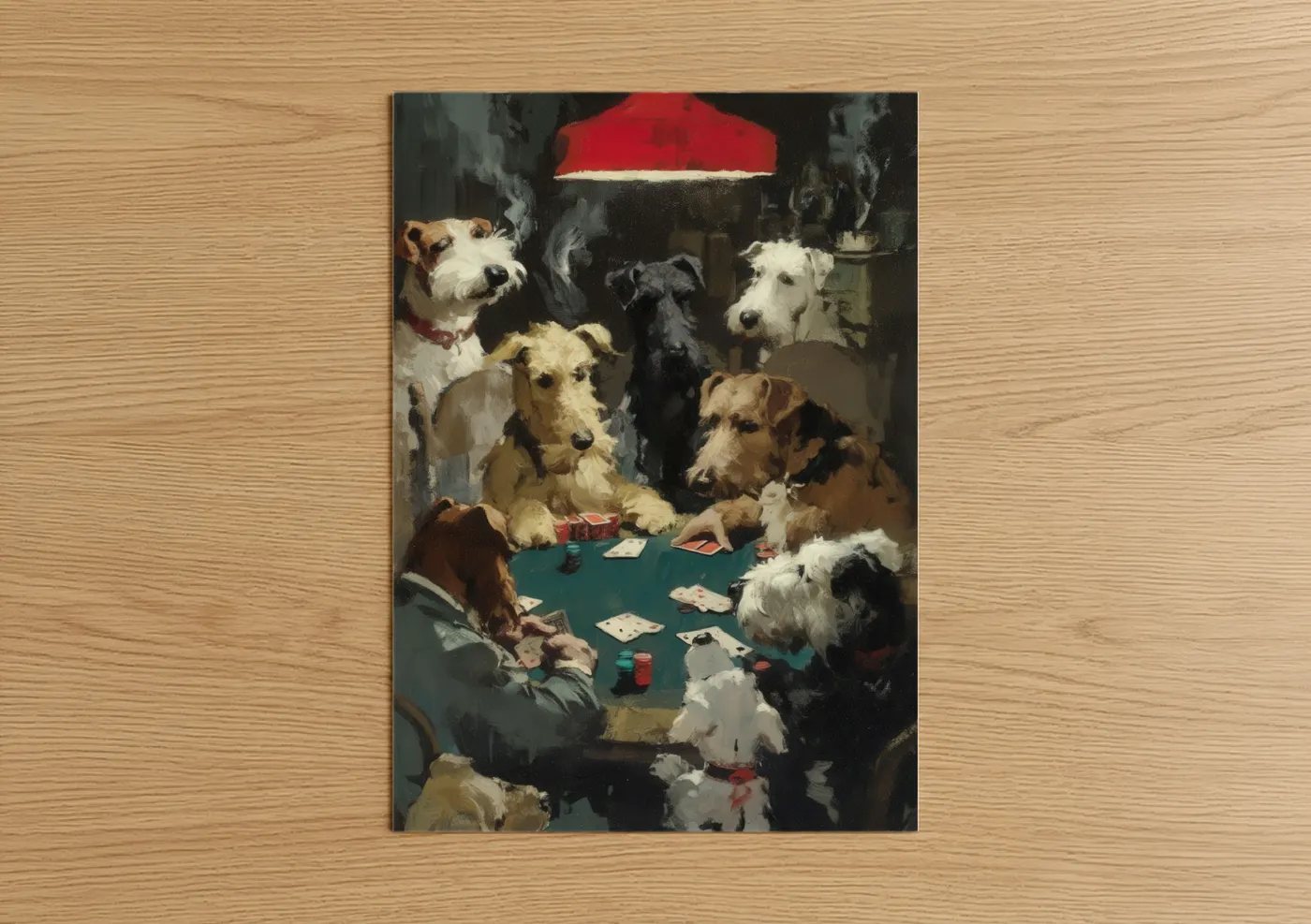 Dogs Playing Poker Game Painting Wall Art