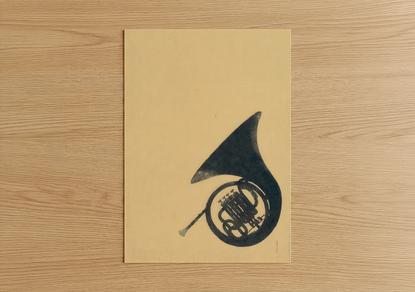 Minimalist French Horn Silhouette Wall Art