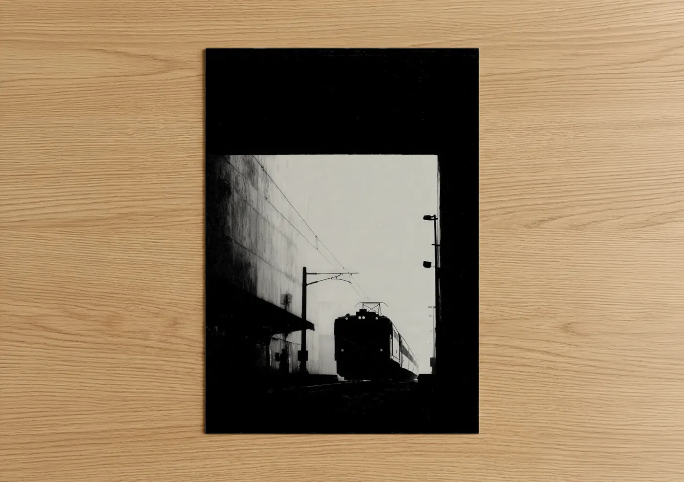 Urban Subway Train Black and White Wall Art