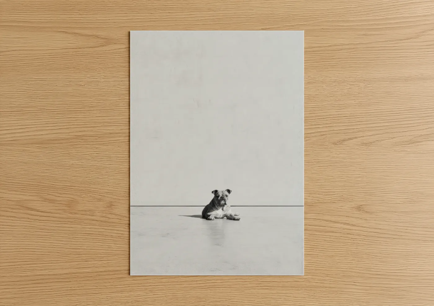 Contemplative Bulldog Minimalist Wall Art
