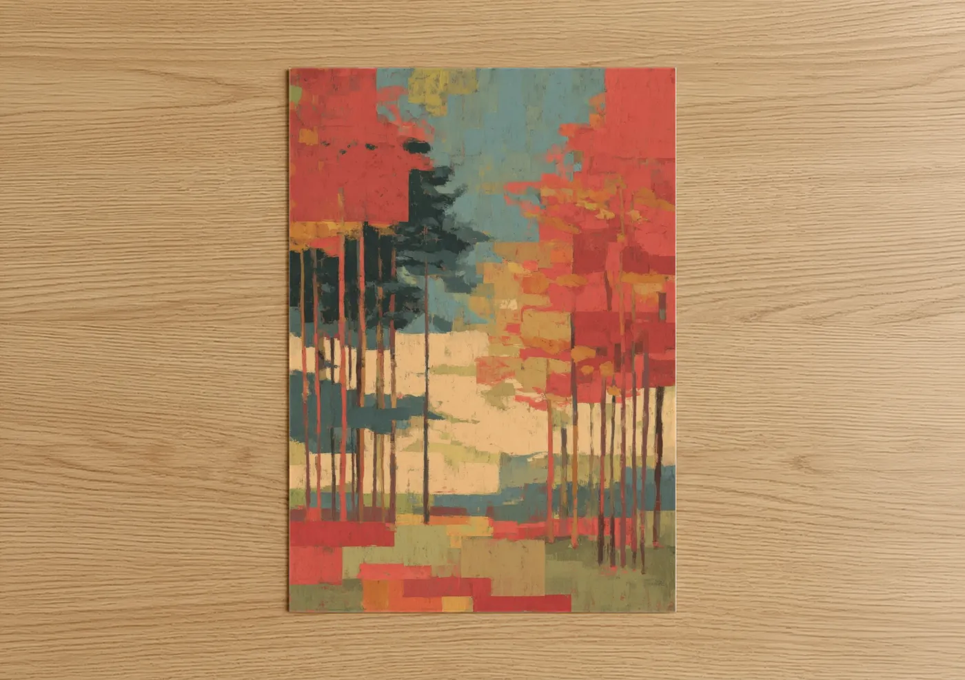 Autumn Maple Forest Abstract Wall Art